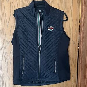 Minnesota Wild Quilted Black Sleeveless Vest with Team Patch